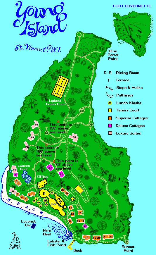 Map of Young Island Resort